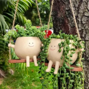 Hanging Happy Face Planter Pot - 02