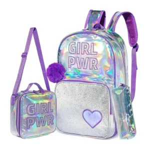 Kids Bright PWR Backpack and Lunch Box Set Purple - 01