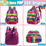 Pop It Butterfly Kids Backpack and Lunch Box Set - C - 03