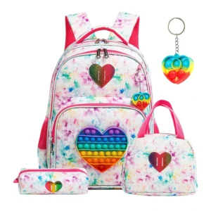 Pop It Heart Kids Backpack and Lunch Box Set- 01