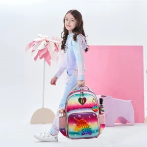 Pop It Unicorn Kids Backpack and Lunch Box Set - D - 02