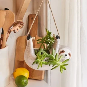 Sloth Ceramic Hanging Succulent Planter - 01