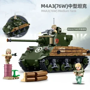 Sherman M4A3 76W Medium Tank Building Blocks