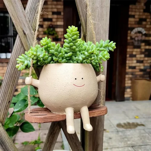 Hanging Happy Face Planter Pot - 03