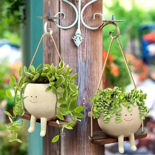 Hanging Happy Face Planter Pot - 06
