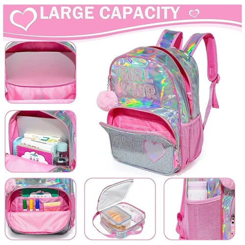 Kids Bright PWR Backpack and Lunch Box Set Pink - 03