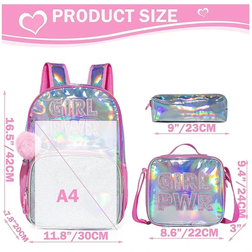 Kids Bright PWR Backpack and Lunch Box Set Pink - 05