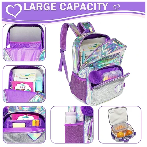 Kids Bright PWR Backpack and Lunch Box Set Purple - 03